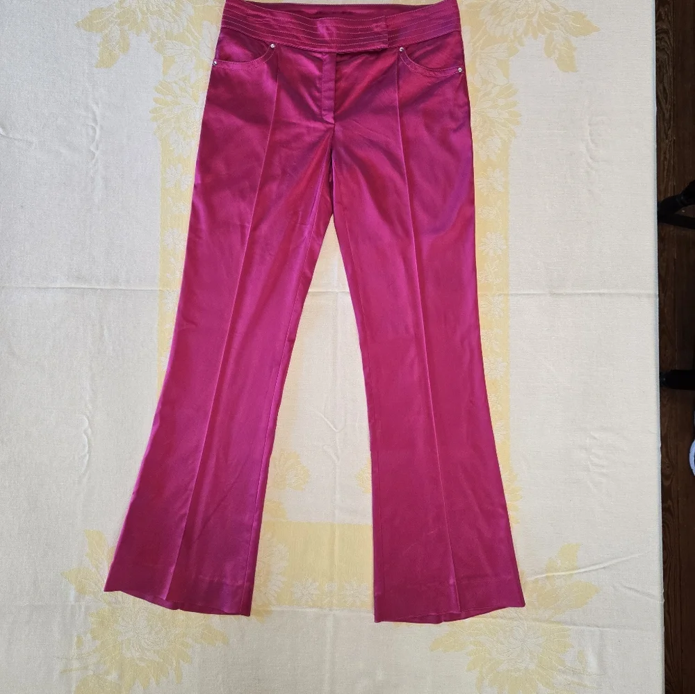 Escada Mid/Low Rise Satin Finish Pants - Picture 6 of 13